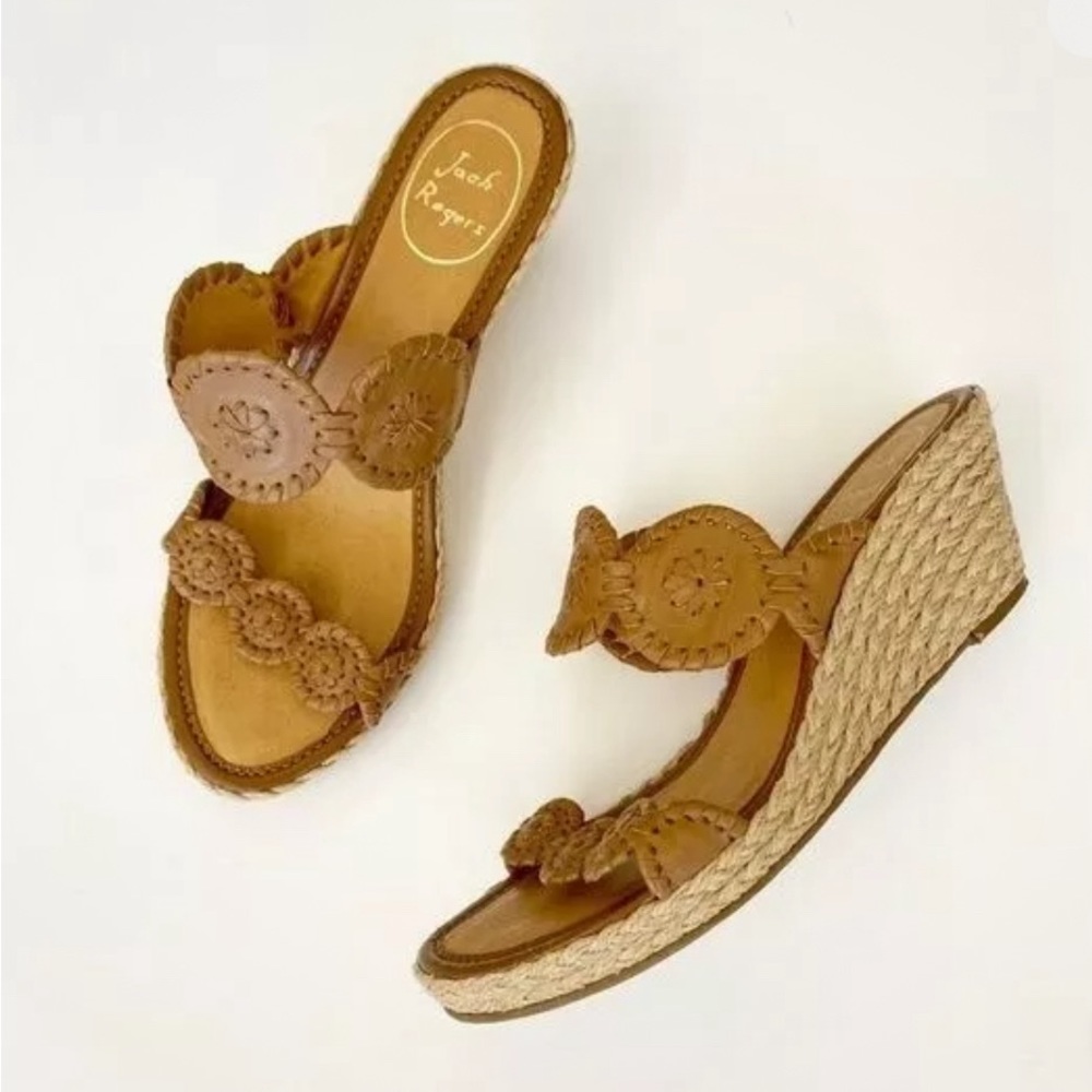 Jack Rogers Tan Wedges